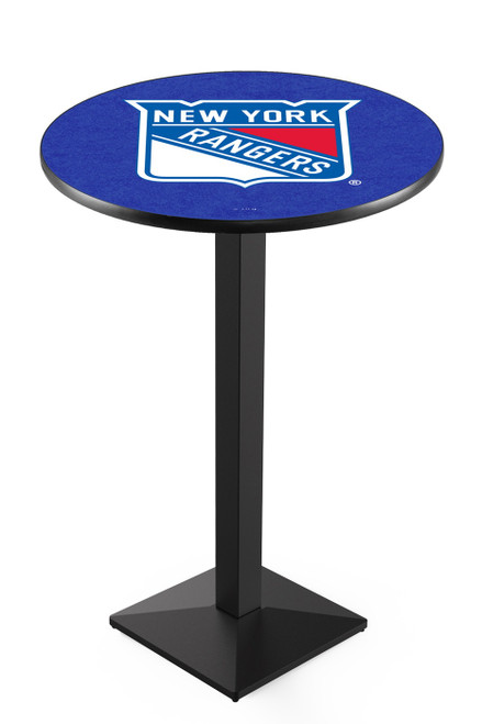 New York Rangers Black Wrinkle Pub Table with Square Base