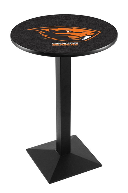 Oregon State Beavers Black Wrinkle Pub Table with Square Base