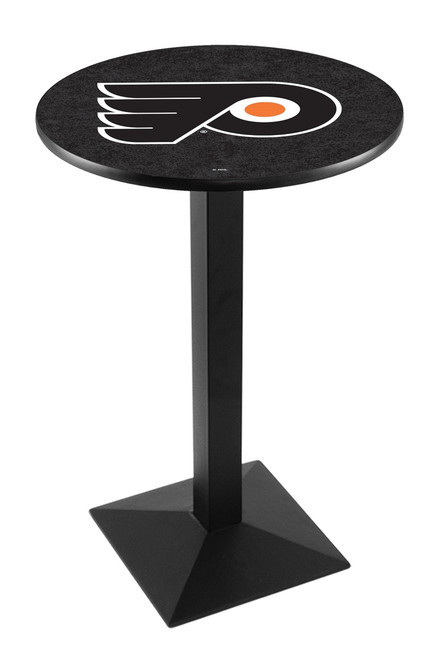 Philadelphia Flyers Black Wrinkle Pub Table with Square Base