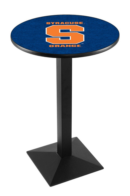 Syracuse Orange Black Wrinkle Pub Table with Square Base