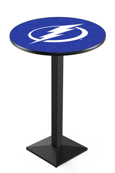 Tampa Bay Lightning Black Wrinkle Pub Table with Square Base