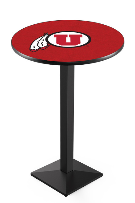 Utah Utes Black Wrinkle Pub Table with Square Base