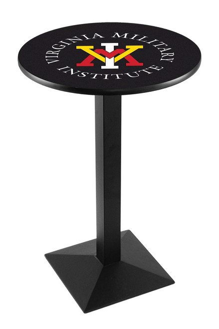 Virginia Military Institute Keydets Black Wrinkle Pub Table with Square Base
