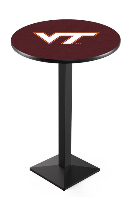 Virginia Tech Hokies Black Wrinkle Pub Table with Square Base