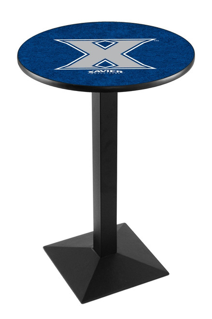 Xavier Musketeers Black Wrinkle Pub Table with Square Base
