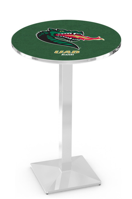 UAB Blazers Chrome Bar Table with Square Base