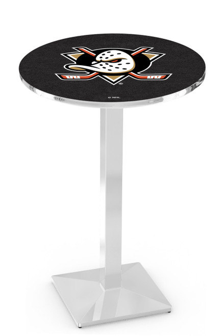 Anaheim Ducks Chrome Bar Table with Square Base