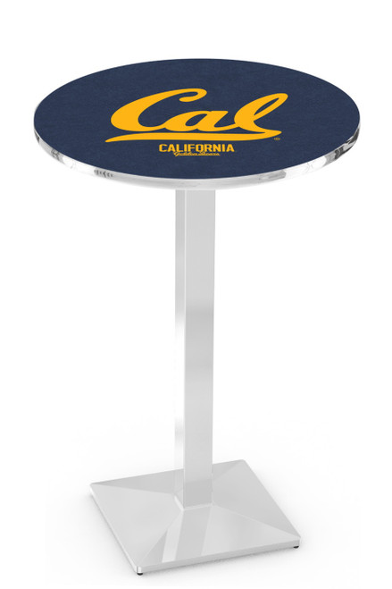 California Golden Bears Chrome Bar Table with Square Base