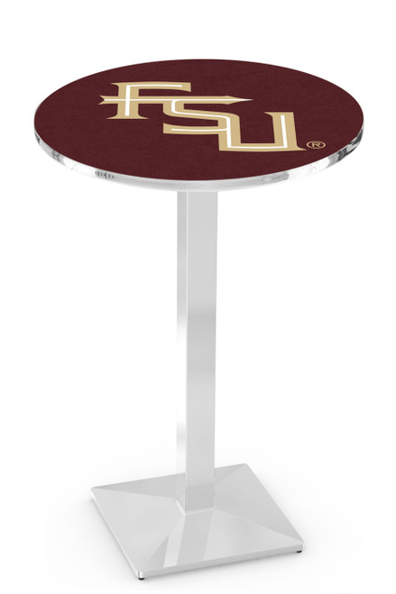 Florida State Seminoles Script Chrome Bar Table with Square Base