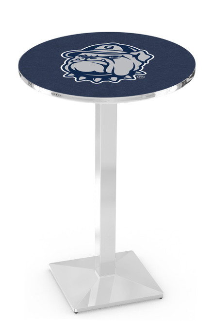 Georgetown Hoyas Chrome Bar Table with Square Base