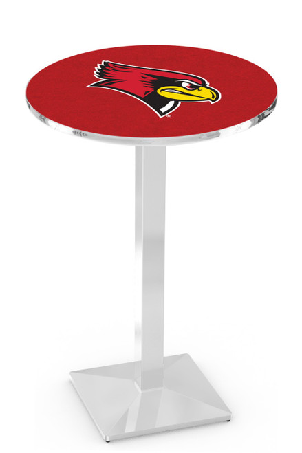 Illinois State Redbirds Chrome Bar Table with Square Base