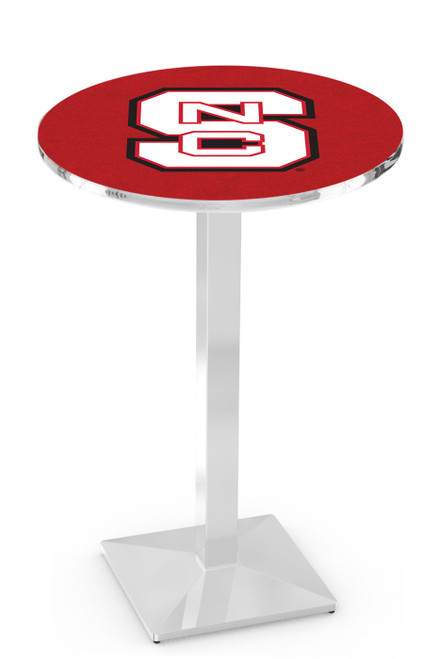 North Carolina State Wolfpack Chrome Bar Table with Square Base