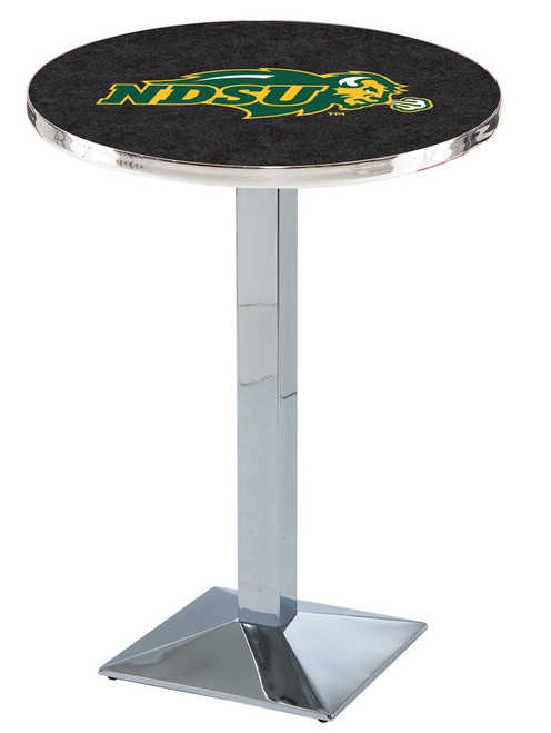 North Dakota State Bison NCAA Chrome Bar Table with Square Base