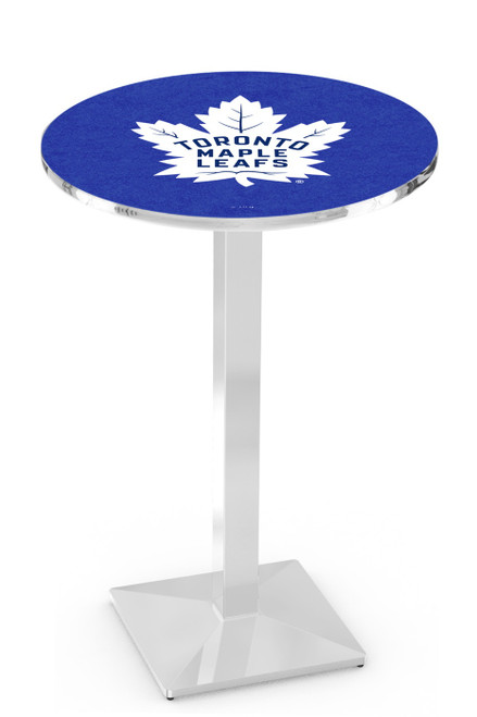 Toronto Maple Leafs Chrome Bar Table with Square Base