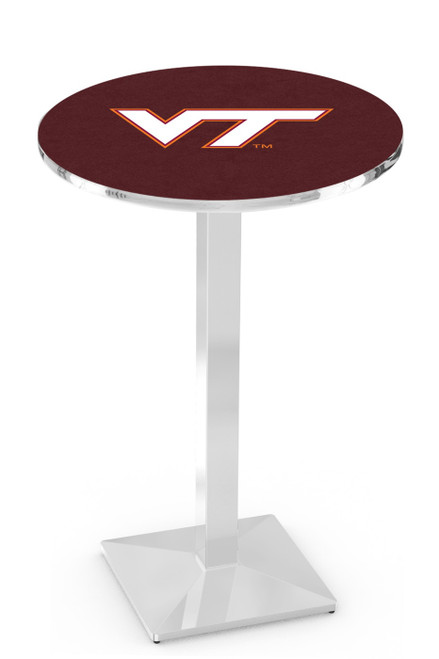 Virginia Tech Hokies Chrome Bar Table with Square Base