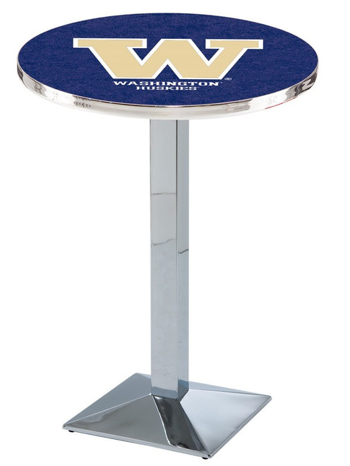 Washington Huskies Chrome Bar Table with Square Base