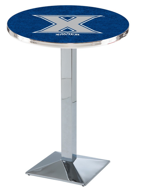 Xavier Musketeers Chrome Bar Table with Square Base