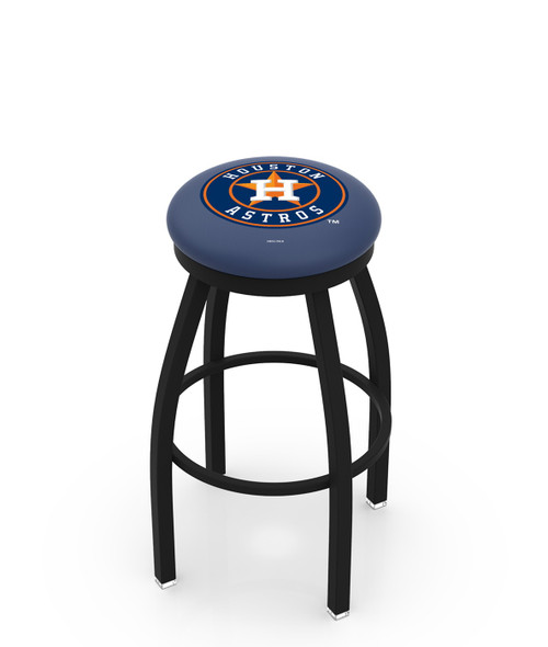 Houston Astros Swivel Bar Stool with Black Frame