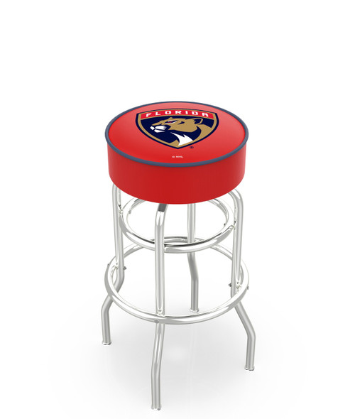 Florida Panthers Double-Ring Chrome Base Swivel Bar Stool