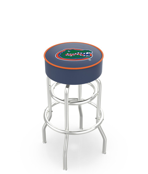 Florida Gators Double-Ring Chrome Base Swivel Bar Stool
