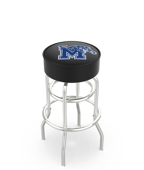 Memphis Tigers Double-Ring Chrome Base Swivel Bar Stool