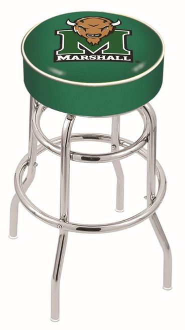 Marshall Thundering Herd Double-Ring Chrome Base Swivel Bar Stool