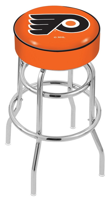 Philadelphia Flyers NHL Double-Ring Chrome Base Swivel Bar Stool