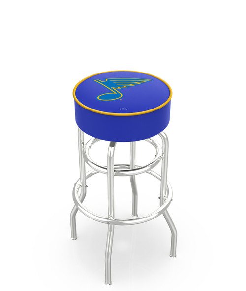 St. Louis Blues Double-Ring Chrome Base Swivel Bar Stool