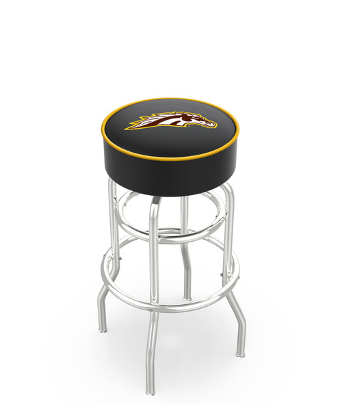 Western Michigan Broncos Double-Ring Chrome Base Swivel Bar Stool