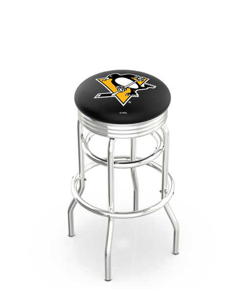 Pittsburgh Penguins Double Ring Swivel Barstool with Ribbed Accent Ring