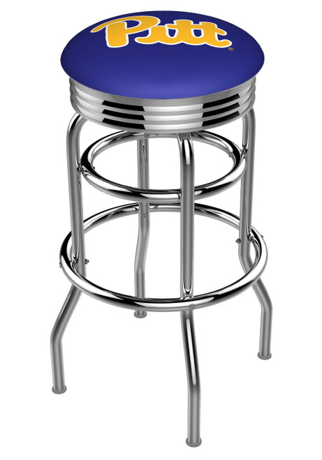 Pittsburgh Panthers Double Ring Swivel Barstool with Ribbed Accent Ring