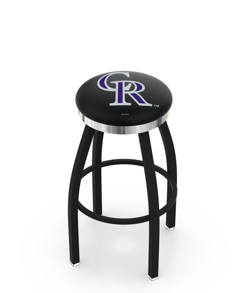 Colorado Rockies Swivel Bar Stool with Black & Chrome Finish