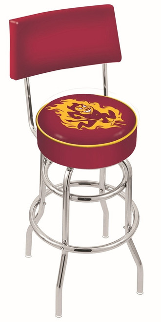 Arizona State Sun Devils Chrome Double Ring Swivel Barstool with Back