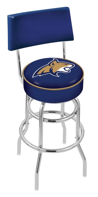 Montana State Bobcats Chrome Double Ring Swivel Barstool with Back