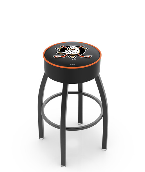 Anaheim Ducks Black Base Swivel Bar Stool
