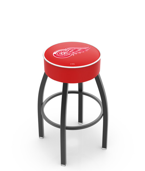 Detroit Red Wings Black Base Swivel Bar Stool