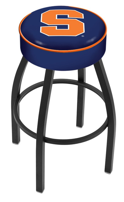 Syracuse Orange Black Base Swivel Bar Stool