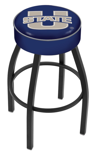 Utah State Aggies Black Base Swivel Bar Stool