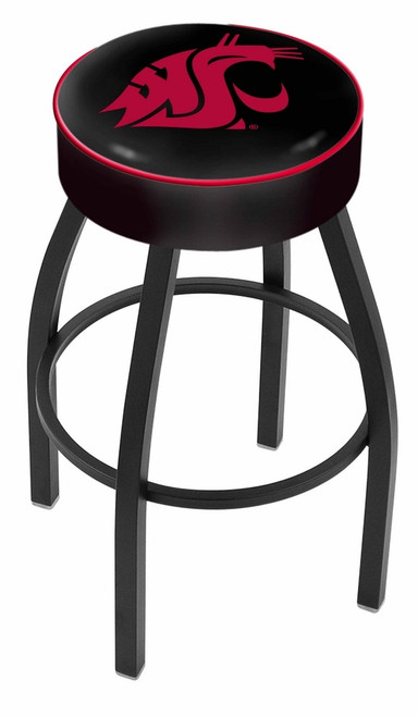 Washington State Cougars Black Base Swivel Bar Stool
