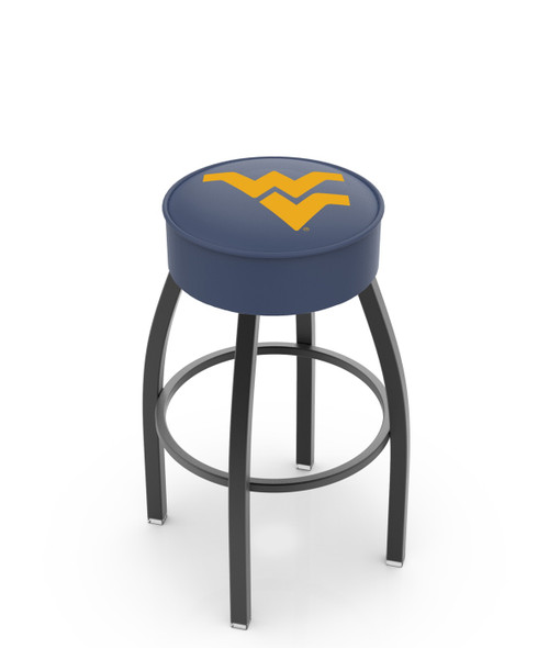 West Virginia Mountaineers Black Base Swivel Bar Stool