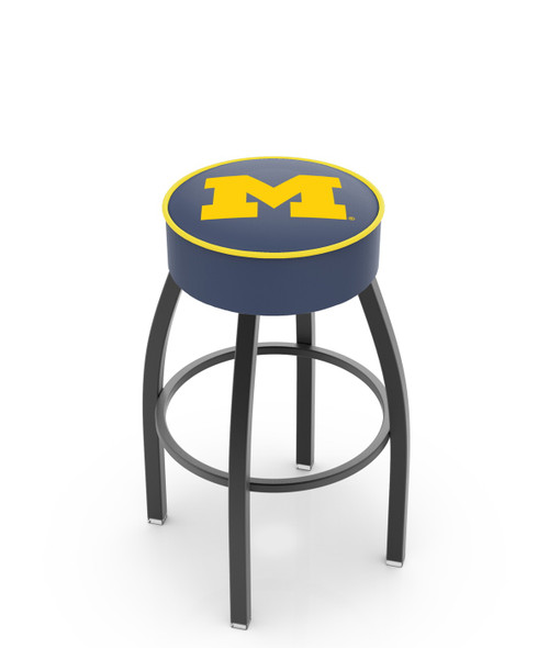Michigan Wolverines Black Base Swivel Bar Stool