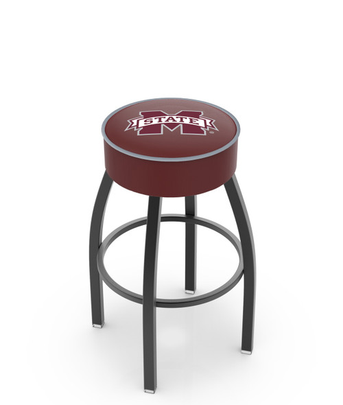Mississippi State Bulldogs Black Base Swivel Bar Stool