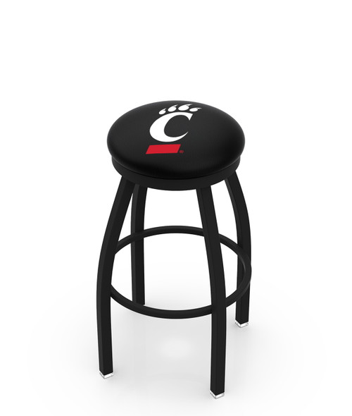 Cincinnati Bearcats Black Swivel Bar Stool with Accent Ring