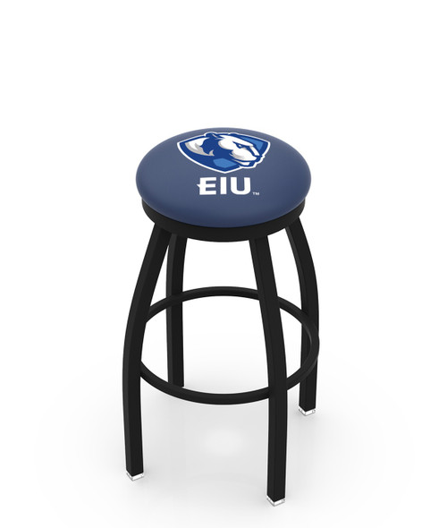 Eastern Illinois Panthers Black Swivel Bar Stool with Accent Ring