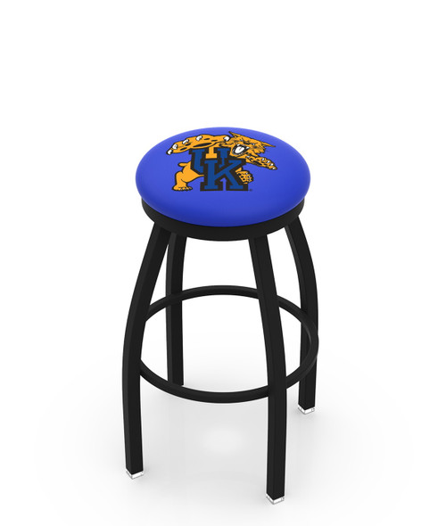 Kentucky Wildcats NCAA Black Swivel Bar Stool with Accent Ring