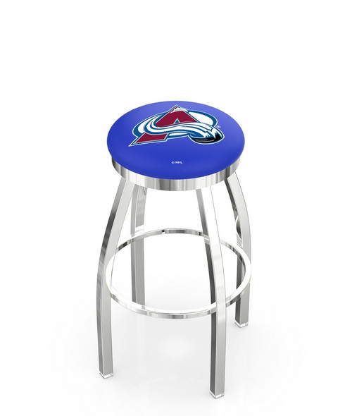 Colorado Avalanche Chrome Swivel Bar Stool with Accent Ring