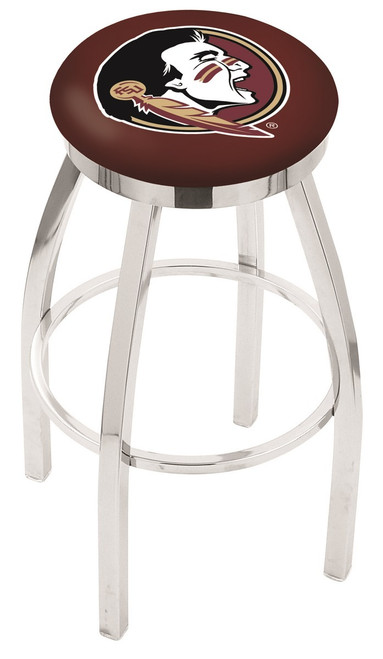 FSU Seminoles Chrome Swivel Bar Stool with Accent Ring