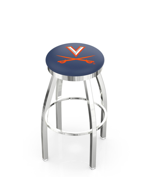Virginia Cavaliers Chrome Swivel Bar Stool with Accent Ring