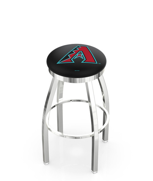 Arizona Diamondbacks Swivel Bar Stool with Single Ring Chrome Base