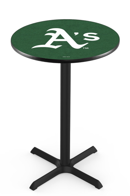 Oakland Athletics Pub Table with Black Cross Base